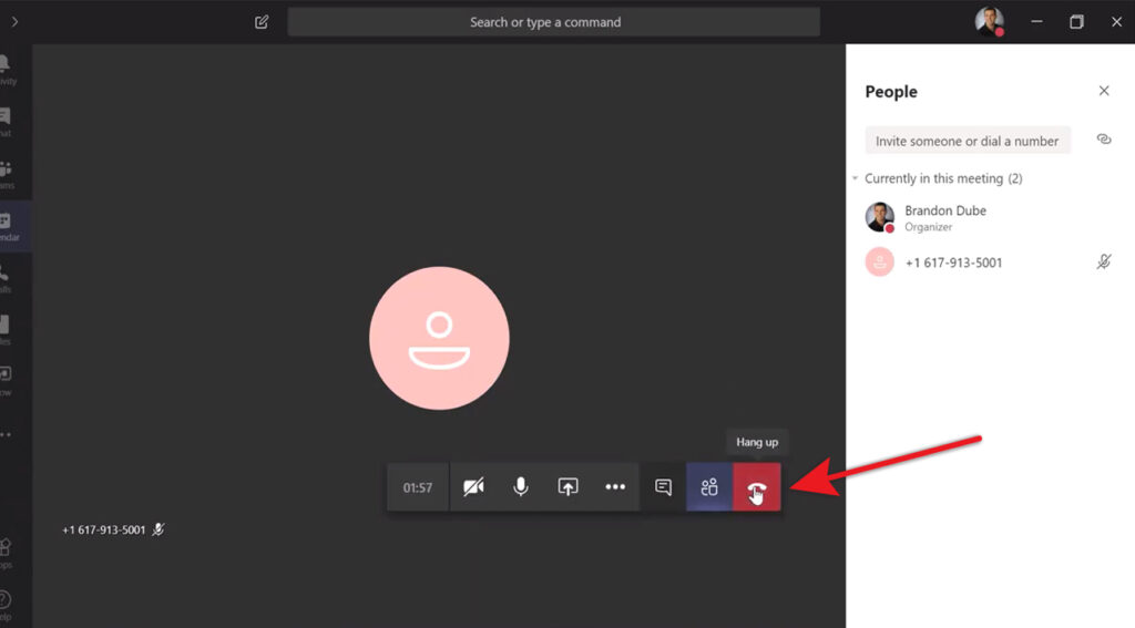 Microsoft Teams Hang Up